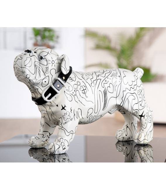 Dekoracija BULLDOG 11x30 balta/juoda