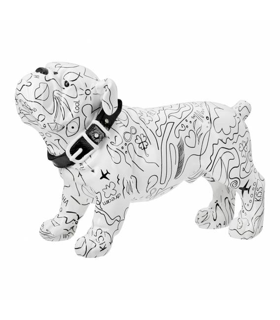 Dekoracija BULLDOG 11x30 balta/juoda