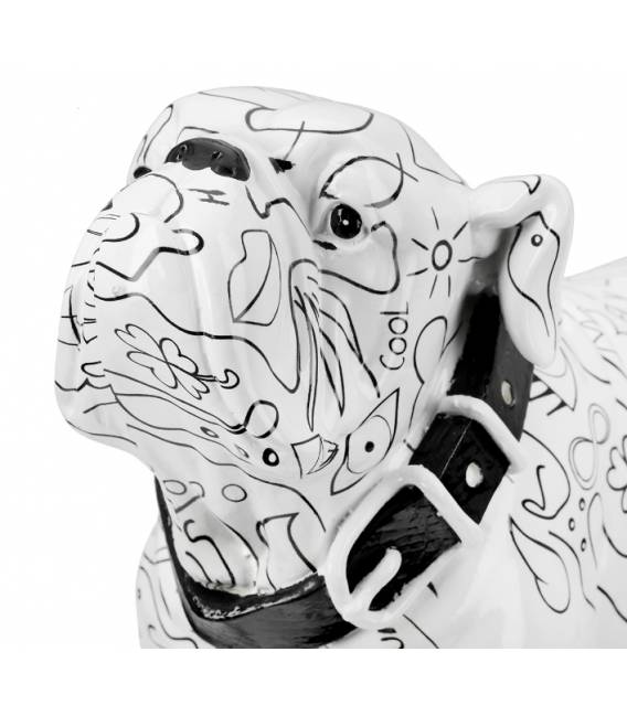 Dekoracija BULLDOG 11x30 balta/juoda