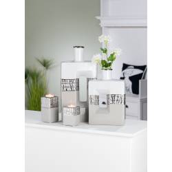 Vaza CABRERA 7x18 balta/pilka