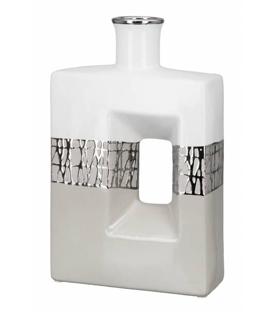 Vaza CABRERA 7x18 balta/pilka