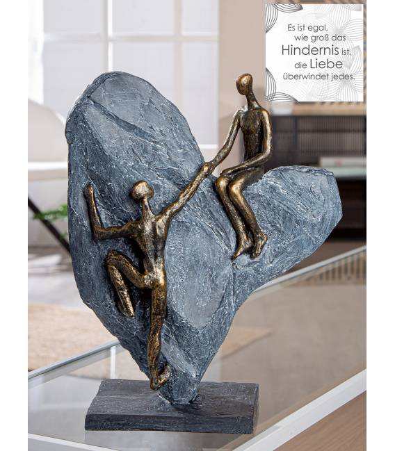 Dekoracija HEART OF STONE 24x10 pilka/bronzinė