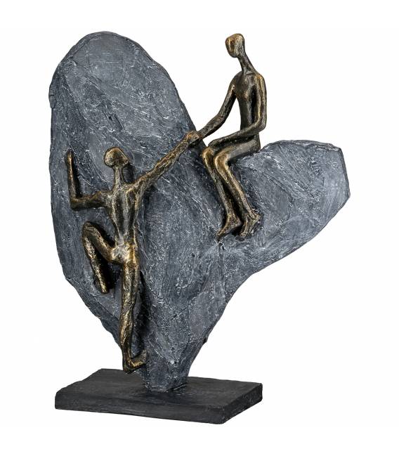 Dekoracija HEART OF STONE 24x10 pilka/bronzinė