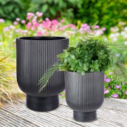 Vazonų komplektas LINEA Ø30/Ø40 juodas (2vnt.)