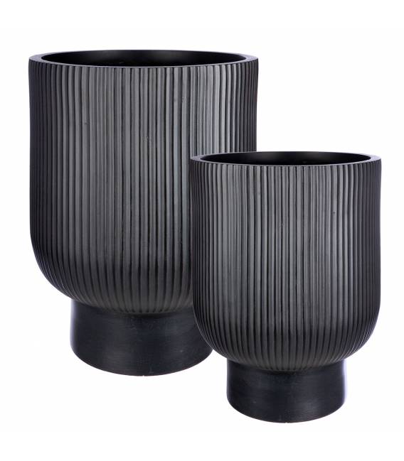 Vazonų komplektas LINEA Ø30/Ø40 juodas (2vnt.)
