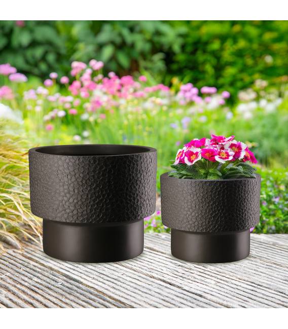 Vazonų komplektas PARDO Ø24/Ø30 juodas (2vnt.)