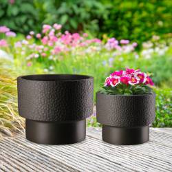 Vazonų komplektas PARDO Ø24/Ø30 juodas (2vnt.)