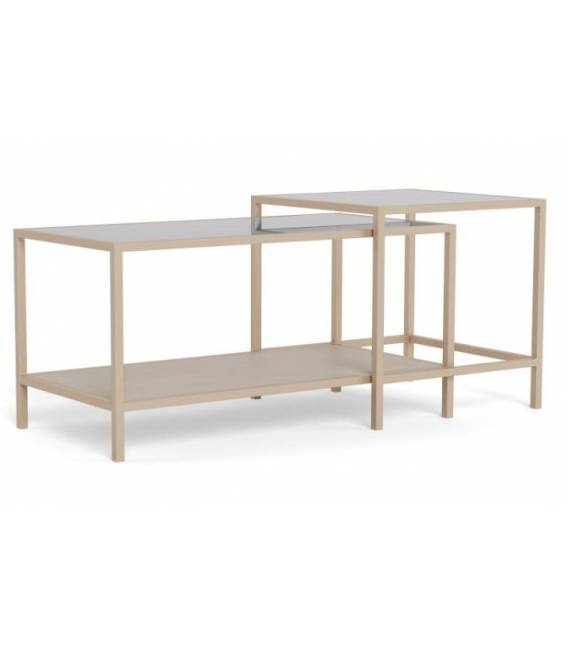 Kavos staliukų komplektas 11726 90x50 smėlio (2vnt.)