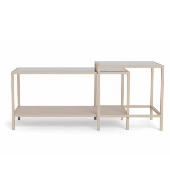 Kavos staliukų komplektas 11726 90x50 smėlio (2vnt.)