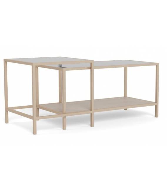 Kavos staliukų komplektas 11726 90x50 smėlio (2vnt.)