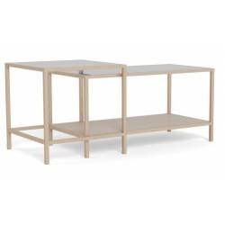 Kavos staliukų komplektas 11726 90x50 smėlio (2vnt.)